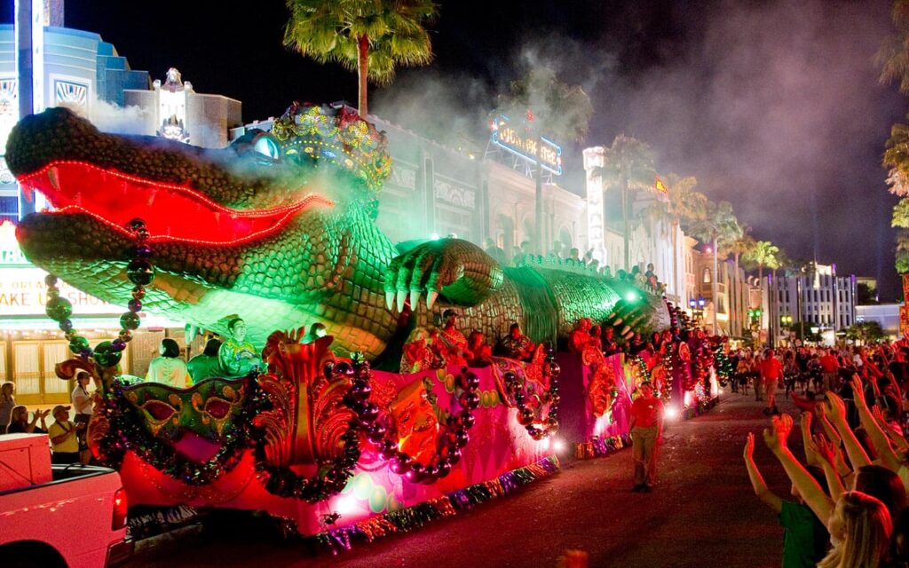 Mardi Gras Celebration 2023 at Universal Orlando King Gator Float