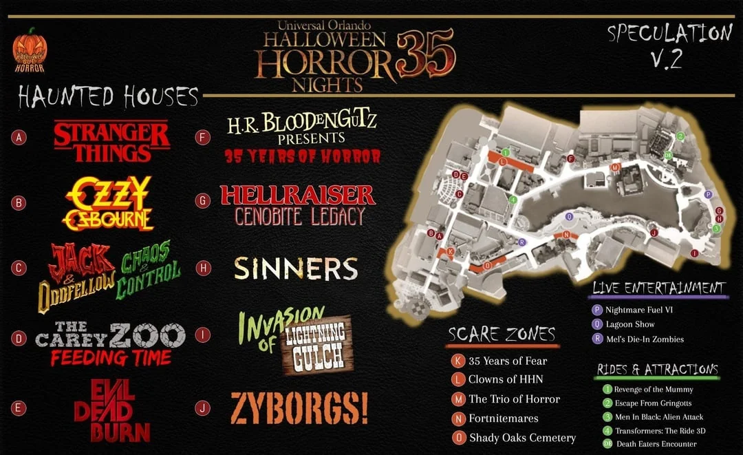 HHN 35 Speculation Map Points to Stranger Things, Ozzy Osbourne and ...