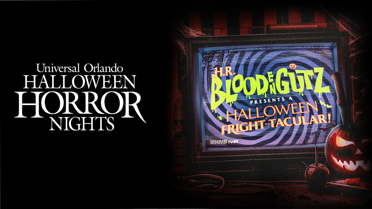 HHN 35 Lineup: Evil Dead Burn Joins 9 Confirmed Houses 6 H.R. Bloodengutz haunted house key art for HHN 35