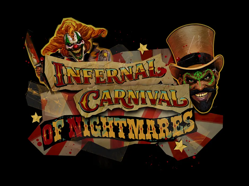 HHN 35 Lineup: Evil Dead Burn Joins 9 Confirmed Houses 10 Infernal Carnival of Nightmares scare zone key art for HHN 35