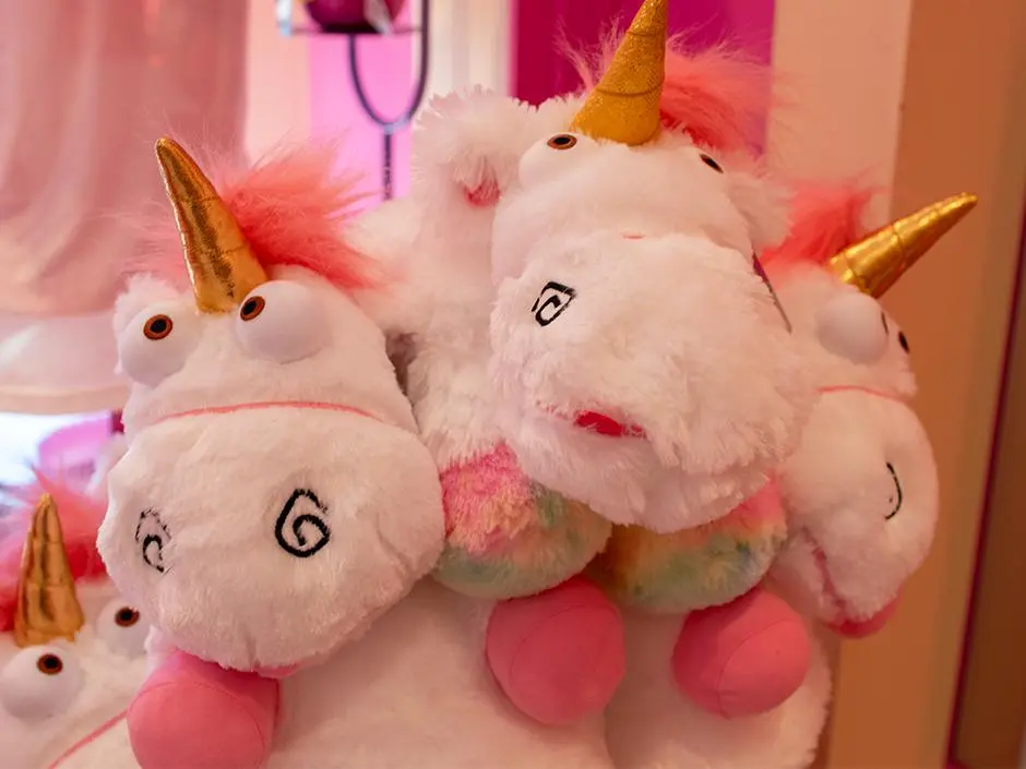 Best Minion Land Souvenirs at Universal Studios Florida 6 Fluffy unicorn plush toys sold in Minion Land