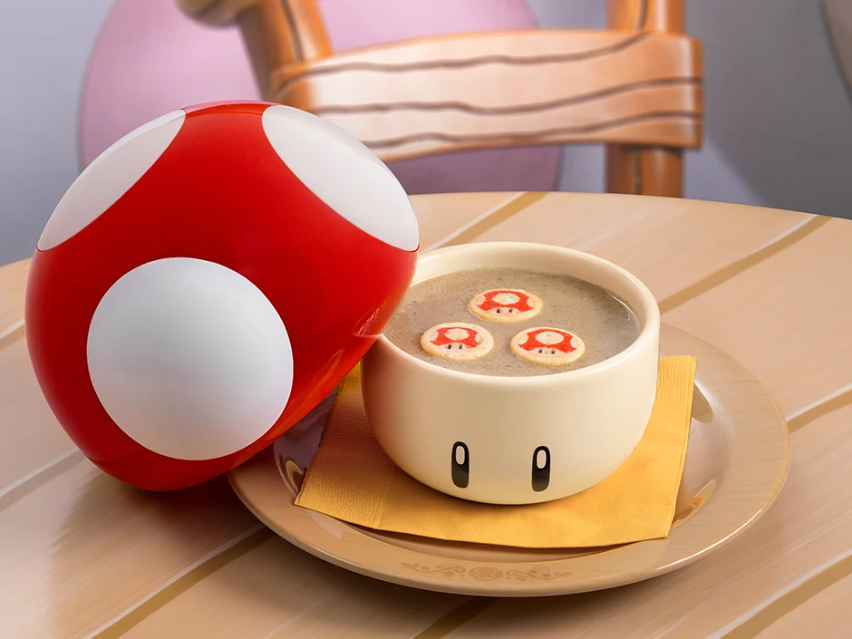 Universal Orlando Fall 2026 Guide: Events, Weather & Tips 12 Super Mushroom Soup served in a mushroom-shaped bowl at Toadstool Cafe