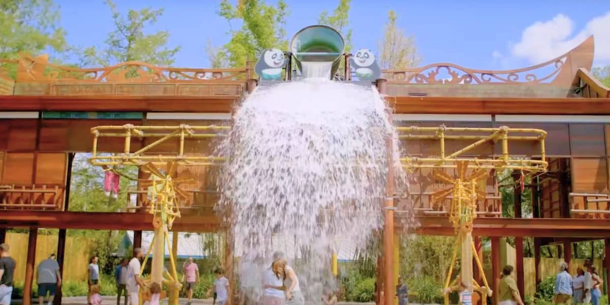 Po Live! Closes October 3: What DreamWorks Land Guests Can Still Do 1 Water bucket splashing at Po's Kung Fu Training Camp in DreamWorks Land